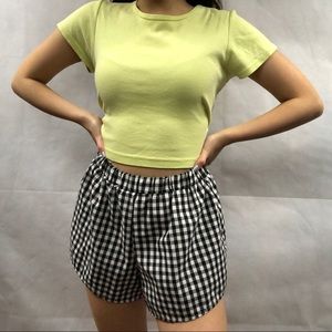 vintage 90s black gingham shorts
